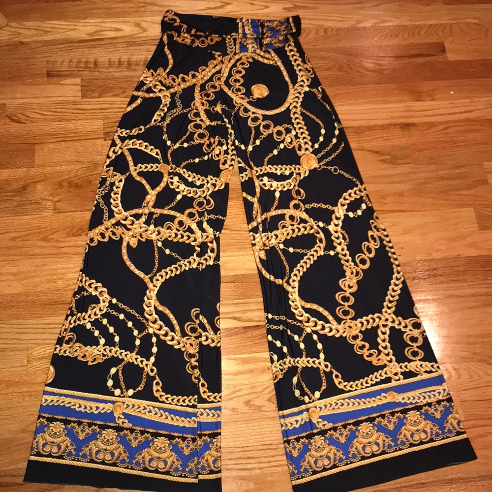 Chain palazzo pants one size guc